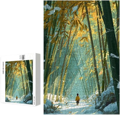 Houten Puzzel - 500 Stukjes - Ontspanning Thuis - Lindehout Kwaliteit - 52 x 38 cm - Bos Winter
