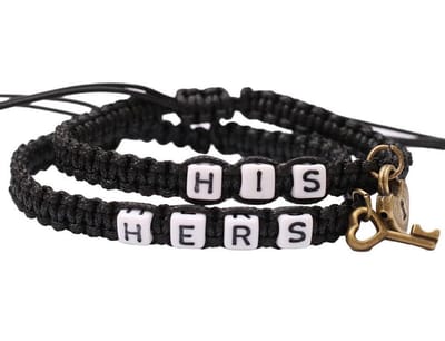 His & Hers Armband Set voor Hem en Haar - Hartje - Zwart / Wit - Romantisch Liefdes Cadeau - Valentijnsdag - Valentijn Cadeautje voor Mannen