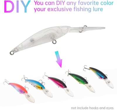 Dailygoods- Visspaties Set 20 Stuks - Ongeverfd Kunstaas - Topwater Crankbait - Drijvende Tackle - 3D Ogen - 9,4 cm/5,4 g