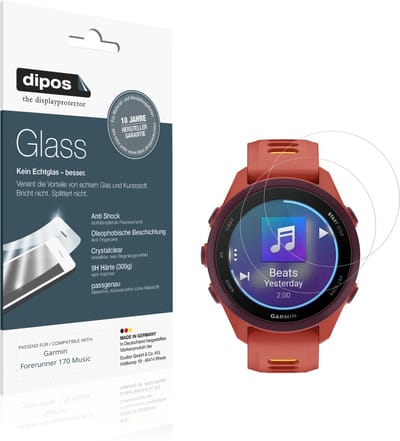 dipos – 2x Pantserfolie geschikt voor Garmin Forerunner 170 Music | 9H Screenprotector