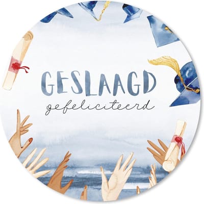 Muismat rond 20x20 cm - Mousepad Spreuken - Quotes - 'Geslaagd' - Afstuderen - Ronde muismatten
