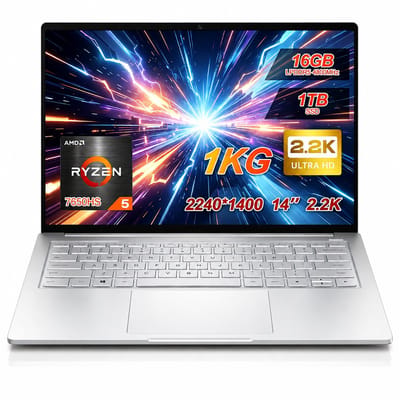 Ninkear S14 Laptop 14 inch – AMD Ryzen 5 7535HS – 16GB LPDDR5 – 1TB NVMe SSD – 60Wh accu – WiFi 6 – Fingerprint – Windows 11 – 2.2K 16:10-Zilver