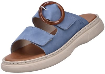 Rieker dames muiltjes blauw - extra breed
