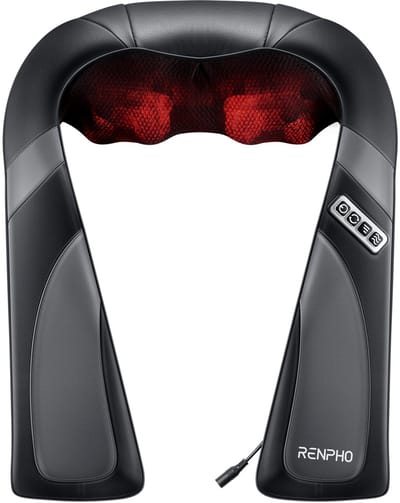 RENPHO hals- en schoudermassager met warmte [2025 verbeterd], shiatsu nek- en rugmassager, 3D elektrische diepe weefselmassage
