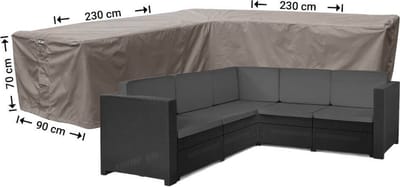 Raffles Covers beschermhoes loungeset / hoekbank (L-vorm) - 230 x 230 H: 70 cm - RHS230 - Hoes voor hoekbank met gelijke zijden - Beide zijden zijn even lang