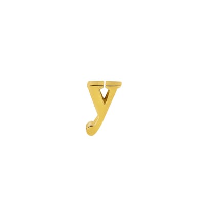 Goud Plated Oorknop Letter y