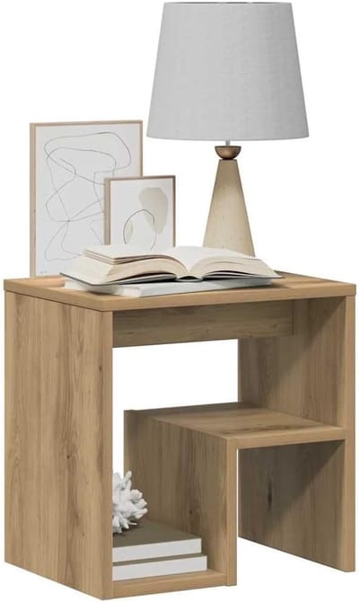 Nachtkastje Hout - Bijzettafel Slaapkamer - Opbergen Decoratie - Veelzijdig Gebruik - 40x30x40 cm - Eiken