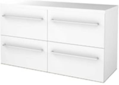 Basic-Line Start 46 Badkamermeubelset - 120 x 46 cm - Met Grepen - 4 Lades - Wastafelblad - Ice White