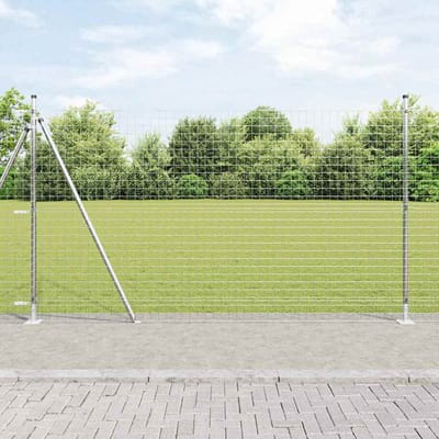 vidaXL - Euro-hek - met - betonnen - voetstuk - 10 - x - 1,5 - m - Gegalvaniseerd - staal