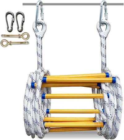 Noodladder - Veilige ladder - Hoge evacuatie - Vlamvertragend materiaal - 5 meter - Zwart