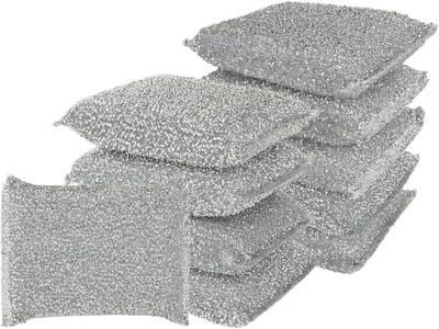 10 Stuks Glanzende Spons voor Reinigen, Dubbelzijdige Polishing Spons, Keuken Spons voor Pannen en Glazen Kookplaten