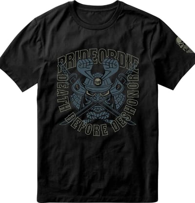 PRIDEorDiE T-shirt SAMURAÏ Katoen Zwart - XXL