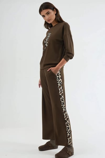 Modal Touch Luipaardpatroon Tweedelige Set