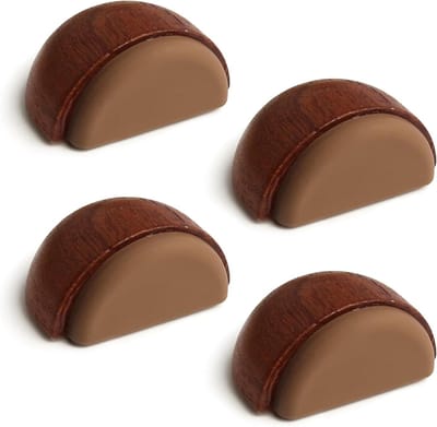 Deurstoppers Hout - Muur Beschermers - Stoten Voorkomen - Geluidsdempend Effect - Set van 4 - Beukenhout
