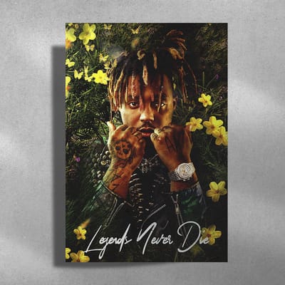 Juice Wrld - Metalen Poster 40x60cm - Fan Art - Flowers