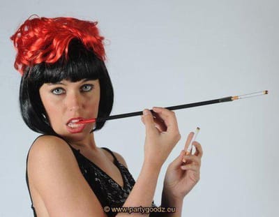 Las Fiestas Lange sigarettenhouder - 34 cm voor showgirl burlesque