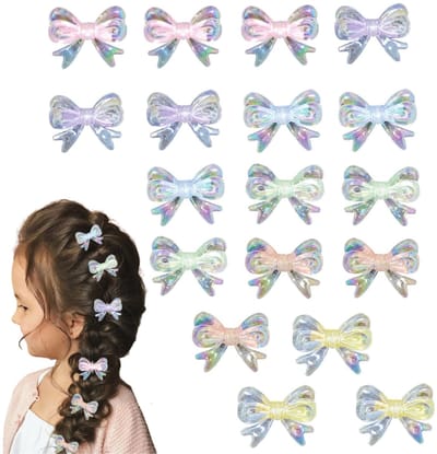 18 stuks glinsterende vlinder-haarspelden voor kinderen, schattige mini-vlecht-haarspelden voor meisjes en vrouwen