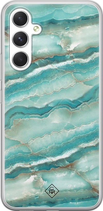 Casimoda® hoesje - Geschikt voor Samsung A54 - Mamer Azuurblauw - Backcover - Siliconen/TPU - Blauw