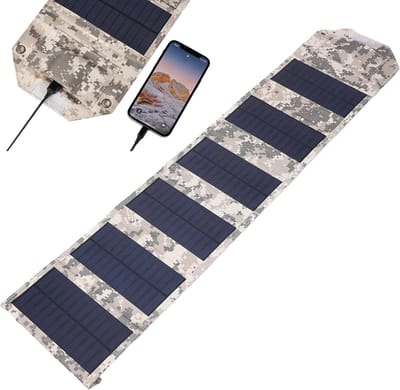 KZQ 12W Zonnepaneel Opvouwbaar Draagbaar USB Zonnepaneel met ETFE 5V voor Camping Hiking Backpacking Camouflage zonnepanelen met stekker
