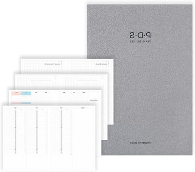 Dagboek Planner - Organisatie Planning - Tijd Management - 3 Stappen Dagelijks Record - 147 x 208 cm - Grijs