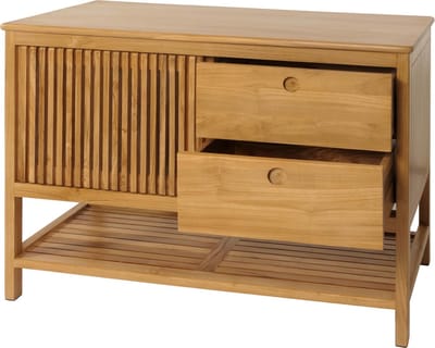 Teak wastafelonderkast MCW-M70, wastafelmeubel, hoogwaardige B-kwaliteit teak (kernhout, 20-30 jaar), 81x106x55cm