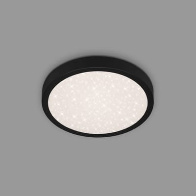 BRILONER Runa - Sterrenhemel Plafonniére - plafondlamp met metaal - 4000 K - 18W - zwart - Ø28cm