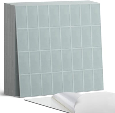 Coloray Plaktegels - Geometrisch tegelpatroon Zelfklevende Tegels - 20 cm x 20 cm - Grijs Plaktegels - 20 stuks - Vierkant PVC Tegels - Plaktegels Badkamer - Plaktegels Vloer - Vinyl Tegels - Wandtegel Zelfklevend