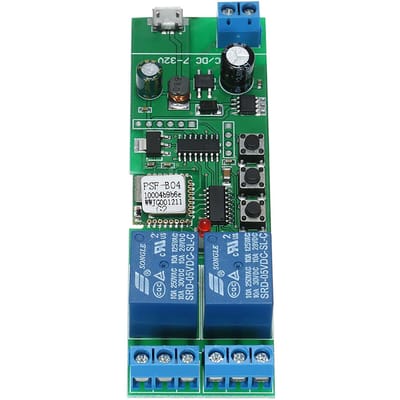Module universel de commutateur Wifi intelligent eWeLink 2CH USB DC5V/7-32V Interrupteur sans fil Minuterie Téléphone APP Télécommande Contrôle vocal à domicile pour maison intelligente vert