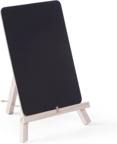 HENDI Tafel krijtbord met houten standaard – 2 stuks – 148x130x120 mm – zwart