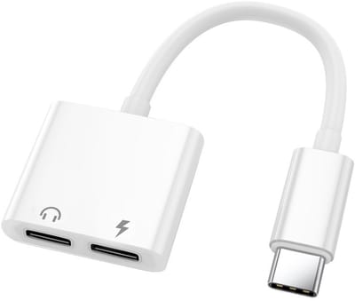 Oneay Dubbele USB-C hoofdtelefoonoplaadadapterset, USB-C audio- + oplaadadapter, 2-in-1 Type-C audioadapter, ondersteunt USB-C 10W PD snelladen, compatibel met iPhone 15/16 Pro, iPad Pro, Galaxy Note, Google Pixel, LG en andere apparaten.