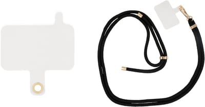 xoxo Wildhearts telefoonkoorden Easy Cord Zwart & Goud + Easy Cord Clip Goud – geschikt voor iPhone / Samsung – Verstelbare & stijlvolle telefoonbandjes – Glimmend & duurzaam design