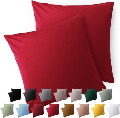 Blumtal Kussensloop Microvezel Kussenhoes 50 x 50 cm - Rood - Met Rits - Set van 2
