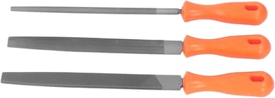 Metaalvijlenset 3-delig - Houtvijlgereedschap - Houtbewerking Ontbramen - Gelegeerd Staal - 38 x 3 cm - Grijs