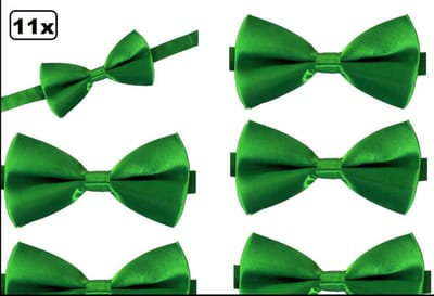 11x Vlinderstrik satijn groen
