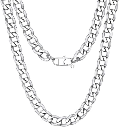 Dailygoods- Pantserketting roestvrij staal - Halsketting dames/heren - Vriendschapsketting zonder hanger - 55 cm - 9 mm breed - Perfect als cadeau