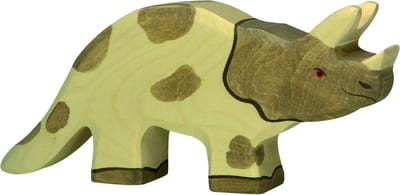 HOLZTIGER Dinos - Triceratops - 17X2X8Cm - Houten Figuur - Handgemaakt