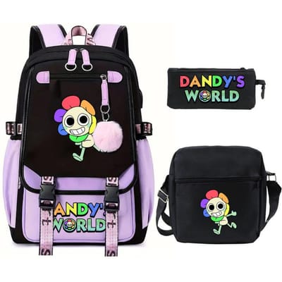Grote schooltas met schouderband; studenten etui set van drie delen three-piece set