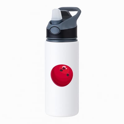 Hacebo® - Bowlingbal waterfles met rietje zwart - Bowlen - Bowlers - sport - bal - cadeau - water fles - 650ML