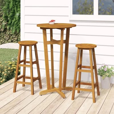 Tuintafel Bartafel - Houten Tafel - Buiten Genieten - Massief Acaciahout - 60 x 105 cm - Houtkleur