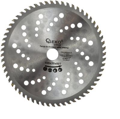 GEKO Cirkelzaagblad - 185 mm - 60 Tanden - Koelgaten - TCT