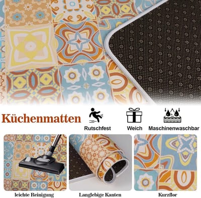 Dailygoods- Loper Antislip 60 x 150 cm - Wasbaar - Vuilafstotend - Onderhoudsvriendelijk - Vintage - Voor Keuken/Gang/Woonkamer - Tapijt