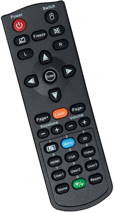Afstandsbediening geschikt voor de OPTOMA DAEHHZZ beamer, vervangt BR-5053C / BR-5080C / SP.70103GC01 / SP.72702GC01 / 45.72701G001