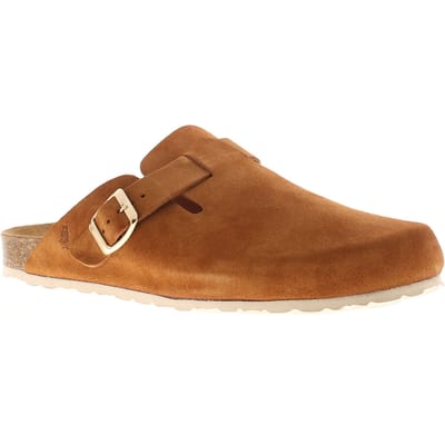 Hush Puppies Dames Sandalen Bailey Gesloten Neus Muiltje Leer Plat Instapbruin
