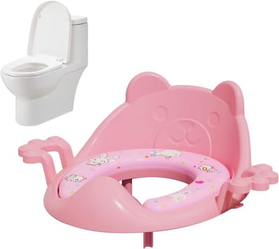 Toiletbril Training - Kinder Potje - Zindelijkheid Leren - Waterdicht Hygiënisch - 35x36 cm - Lichtroze