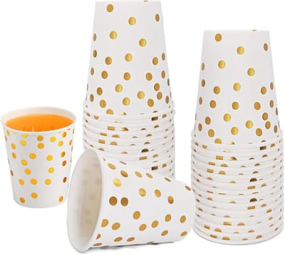 Biologisch afbreekbare papieren bekers van 250ml, 25 stuks per verpakking, ideaal voor feesten, verjaardagen en picknicks