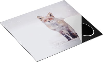 Chefcare Inductie Beschermer Vos in de Sneeuw - 60x50 cm - Afdekplaat Inductie - Kookplaat Beschermer - Inductie Mat