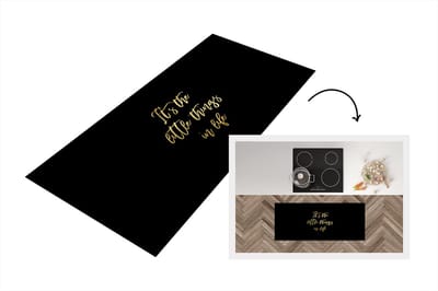 Keukenloper - Loper keuken - Quotes - Life - Goud - 120x50 cm - Keukenloper vinyl