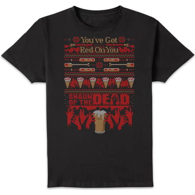 Shaun Of The Dead You've Got Red On You Kerst T-Shirt - Zwart - S