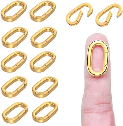 Ovale Sluitingen - Sieraden Haken - Sieraden Maken - Veerbelaste Sluiting - 14x21mm - Goud