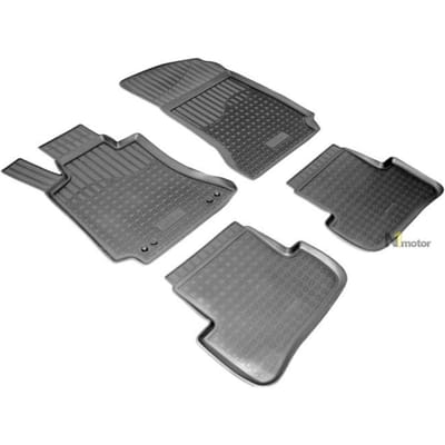 NORM Vloermatten | TPE Rubberen Vloermatten Voor Alle Seizoenen Voor Mercedes C-Klasse W204 / S204 2007-2014 zwart